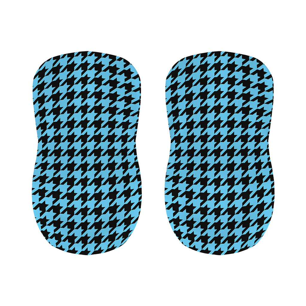 Blue And Black Houndstooth Pattern Print Bar Stool Covers