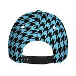 Blue And Black Houndstooth Pattern Print Baseball Cap