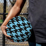 Blue And Black Houndstooth Pattern Print Basketball