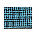 Blue And Black Houndstooth Pattern Print Bifold Wallet