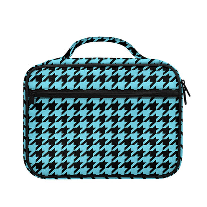 Blue And Black Houndstooth Pattern Print Briefcase Bible Bag