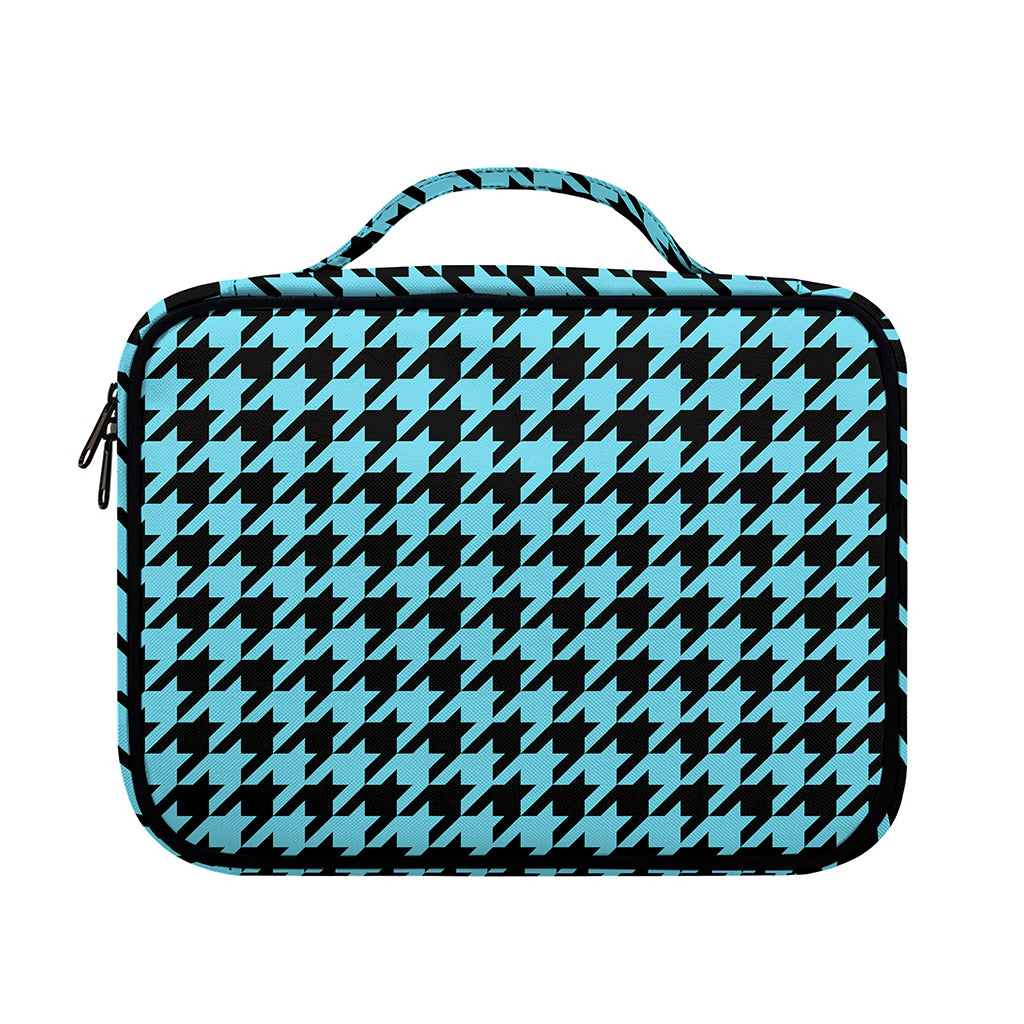 Blue And Black Houndstooth Pattern Print Briefcase Bible Bag