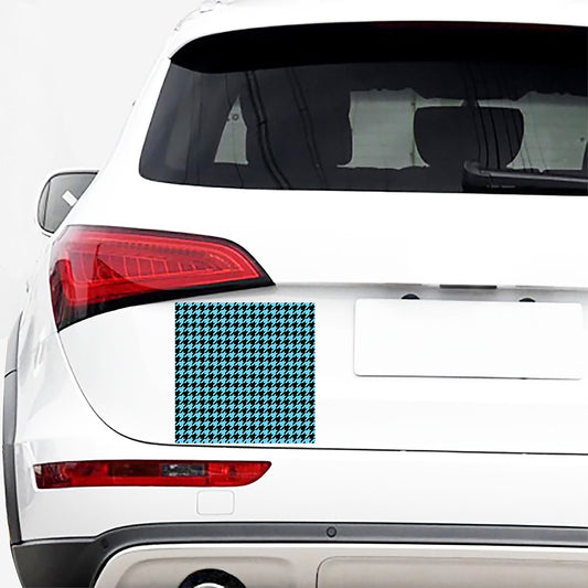 Blue And Black Houndstooth Pattern Print Car Sticker