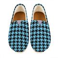 Blue And Black Houndstooth Pattern Print Casual Shoes