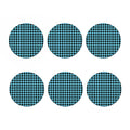 Blue And Black Houndstooth Pattern Print Coaster Set