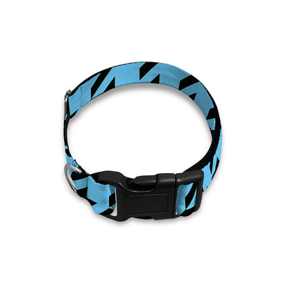 Blue And Black Houndstooth Pattern Print Dog Collar