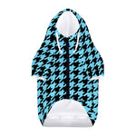 Blue And Black Houndstooth Pattern Print Dog Zip Up Hoodie