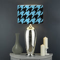 Blue And Black Houndstooth Pattern Print Drum Lamp Shade
