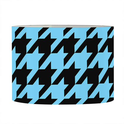 Blue And Black Houndstooth Pattern Print Drum Lamp Shade
