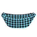 Blue And Black Houndstooth Pattern Print Fanny Pack