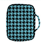Blue And Black Houndstooth Pattern Print Front Pocket Bible Bag