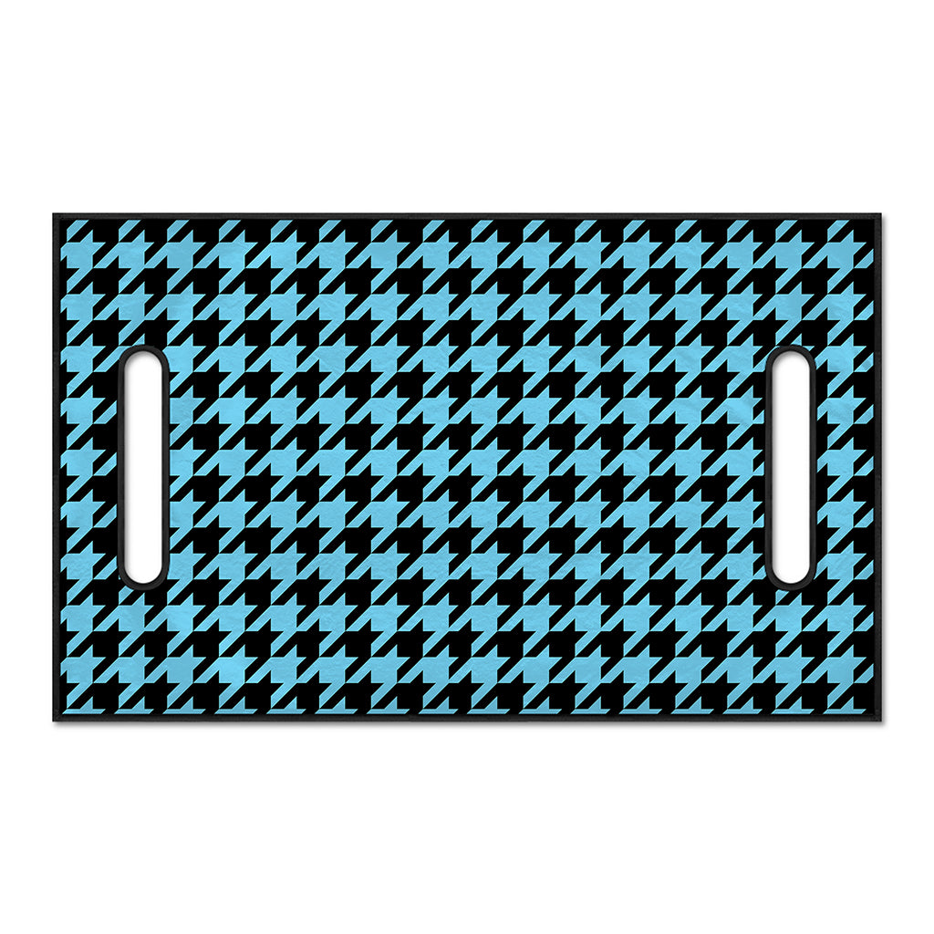 Blue And Black Houndstooth Pattern Print Golf Cart Seat Cover