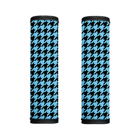 Blue And Black Houndstooth Pattern Print Handle Covers