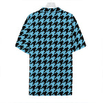 Blue And Black Houndstooth Pattern Print Hawaiian Shirt