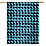 Blue And Black Houndstooth Pattern Print House Flag