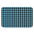 Blue And Black Houndstooth Pattern Print Indoor Door Mat