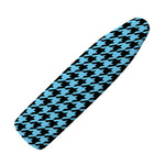 Blue And Black Houndstooth Pattern Print Ironing Board Cover