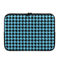 Blue And Black Houndstooth Pattern Print Laptop Sleeve
