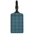 Blue And Black Houndstooth Pattern Print Luggage Tag