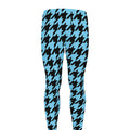 Blue And Black Houndstooth Pattern Print Men's Leggings