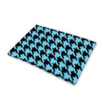 Blue And Black Houndstooth Pattern Print Pet Cooling Mat Cover