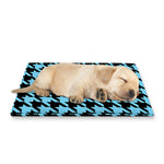 Blue And Black Houndstooth Pattern Print Pet Cooling Mat Cover