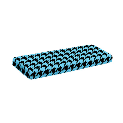 Blue And Black Houndstooth Pattern Print Piano Keyboard Cover