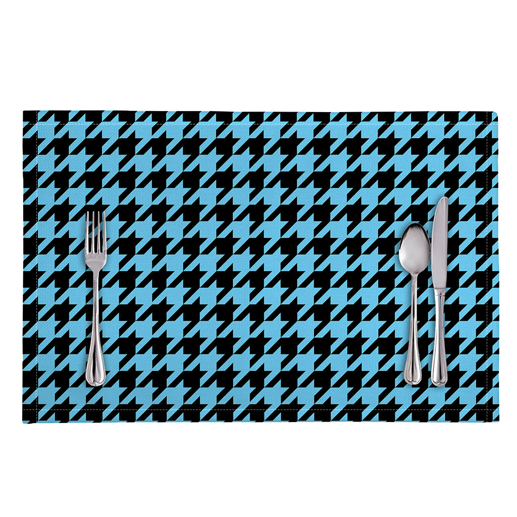 Blue And Black Houndstooth Pattern Print Placemat