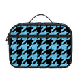 Blue And Black Houndstooth Pattern Print Portable Lunch Bag