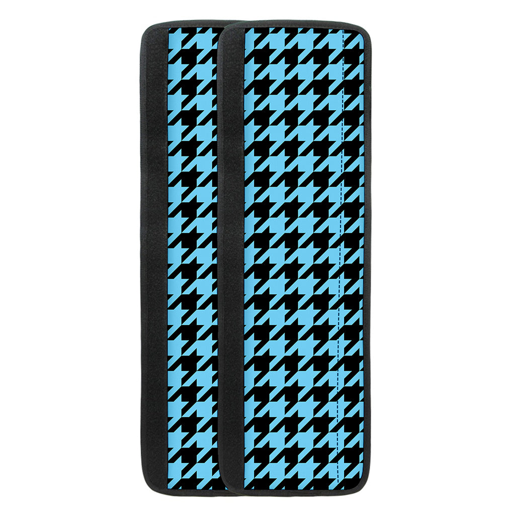 Blue And Black Houndstooth Pattern Print Refrigerator Handle Covers