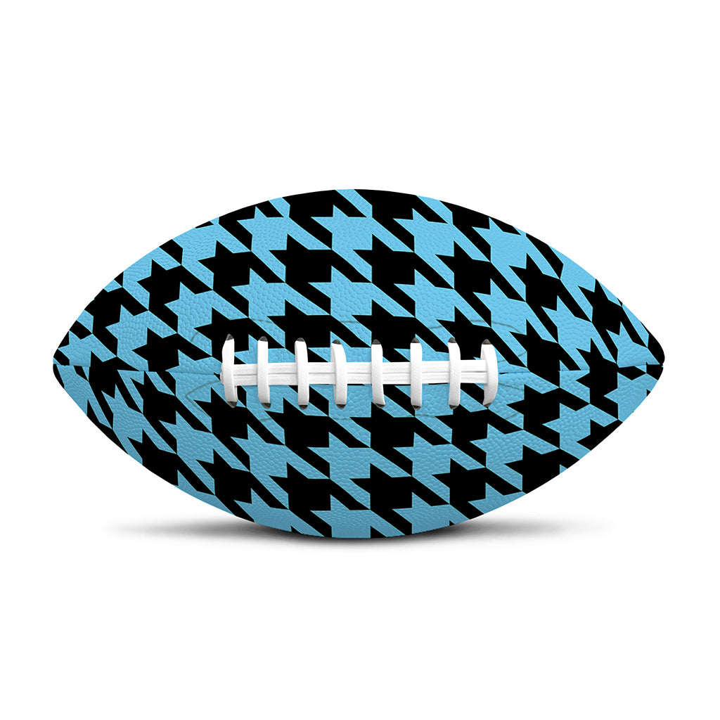 Blue And Black Houndstooth Pattern Print Rugby Ball