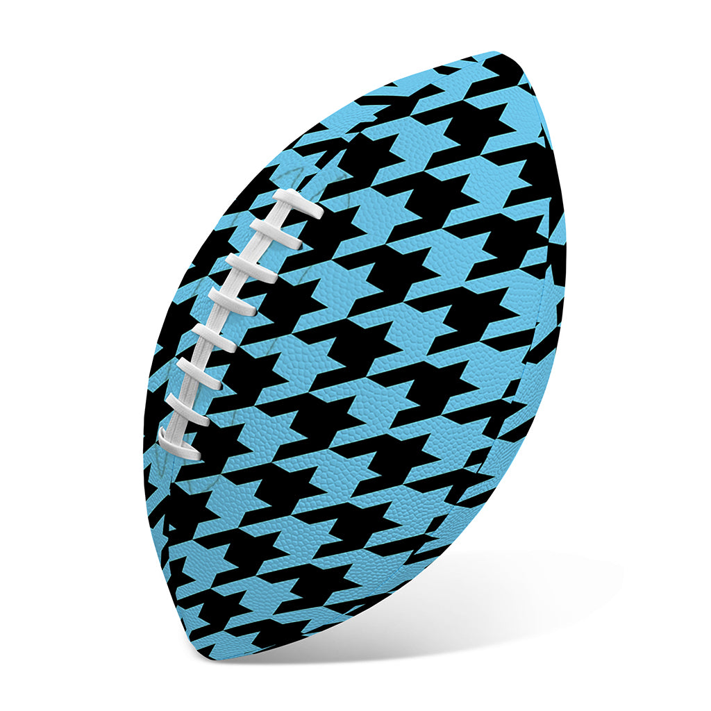 Blue And Black Houndstooth Pattern Print Rugby Ball