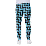 Blue And Black Houndstooth Pattern Print Scuba Joggers