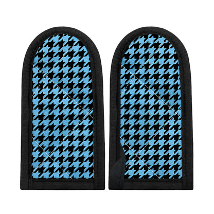 Blue And Black Houndstooth Pattern Print Skillet Handle Cover