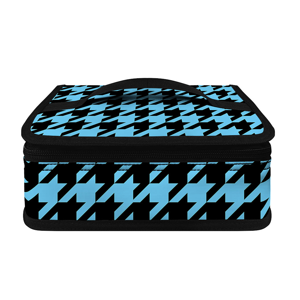 Blue And Black Houndstooth Pattern Print Small Lunch Bag
