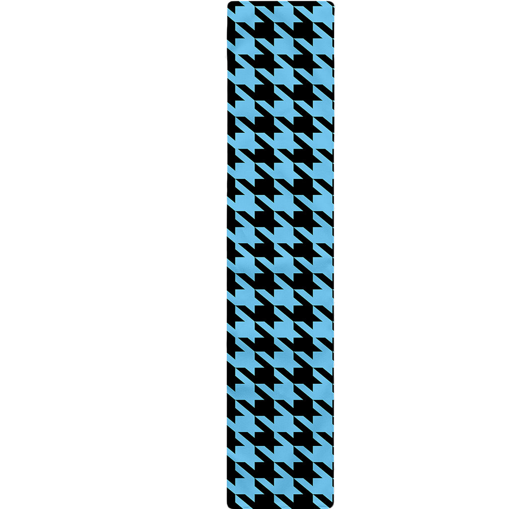 Blue And Black Houndstooth Pattern Print Table Runner