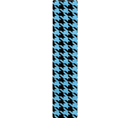Blue And Black Houndstooth Pattern Print Table Runner