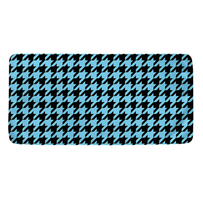 Blue And Black Houndstooth Pattern Print Towel