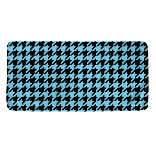 Blue And Black Houndstooth Pattern Print Towel