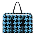 Blue And Black Houndstooth Pattern Print Utility Tote Bag
