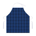 Blue And Black Houndstooth Print Adjustable Apron