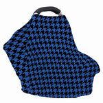 Blue And Black Houndstooth Print Baby Seat Cover