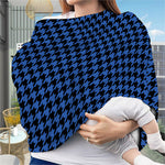 Blue And Black Houndstooth Print Baby Seat Cover