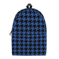 Blue And Black Houndstooth Print School Backpack