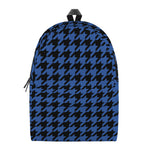 Blue And Black Houndstooth Print Backpack