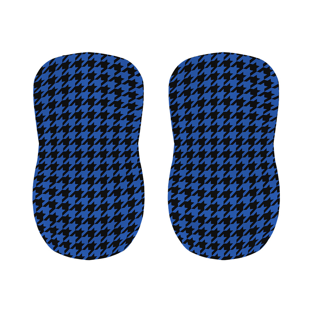 Blue And Black Houndstooth Print Bar Stool Covers