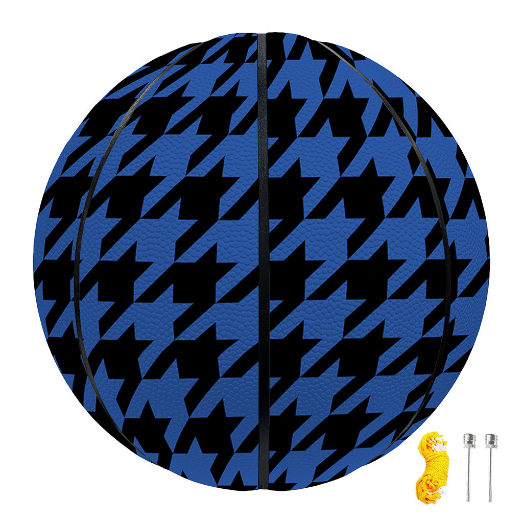 Blue And Black Houndstooth Print Basketball