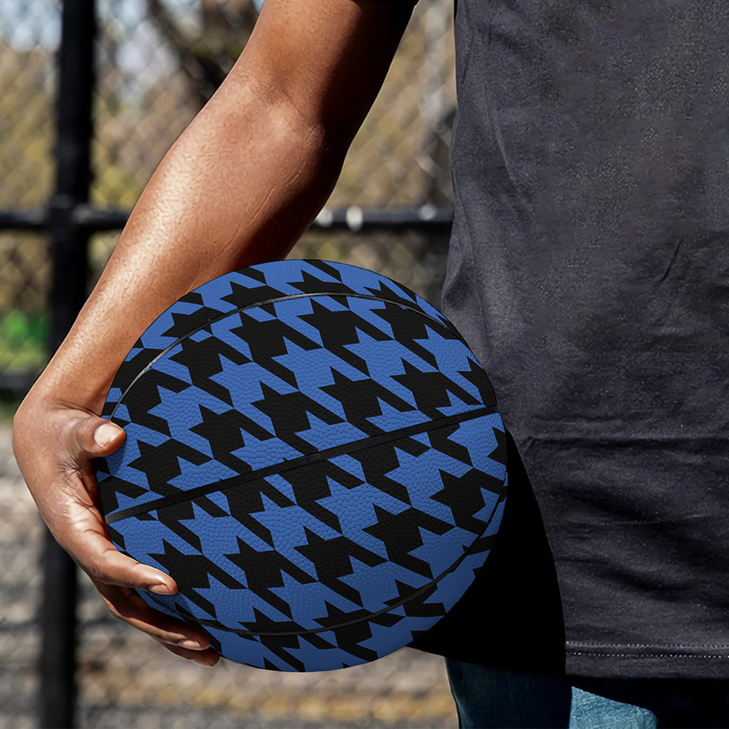 Blue And Black Houndstooth Print Basketball