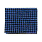 Blue And Black Houndstooth Print Bifold Wallet