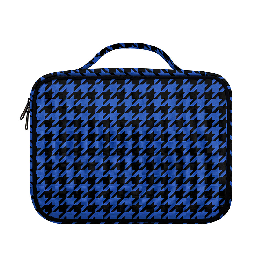 Blue And Black Houndstooth Print Briefcase Bible Bag